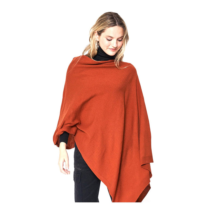 Luxurious Light Weight Rust Scarf Poncho