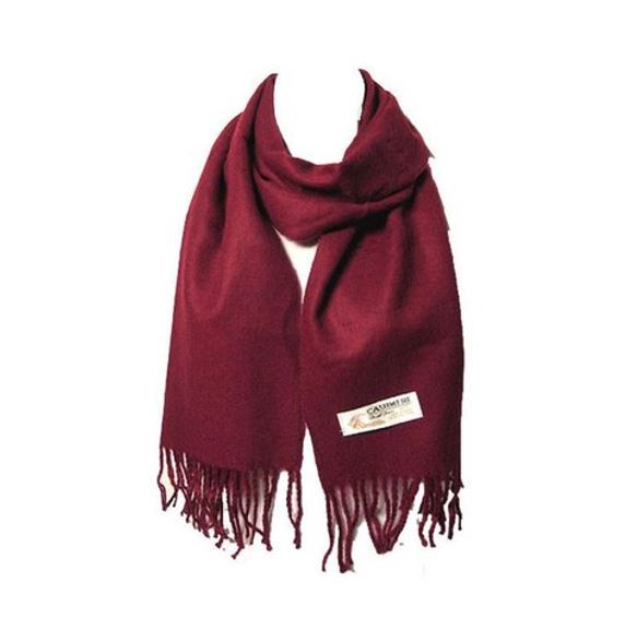 Luxurious Burgundy 100% Cashmere Scarf