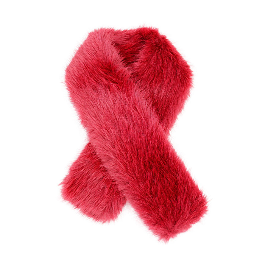 Burgundy Faux Fur Fluffy Scarf