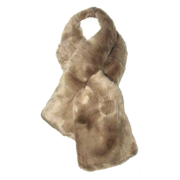 Luxe Soft Taupe Faux Fur Scarf