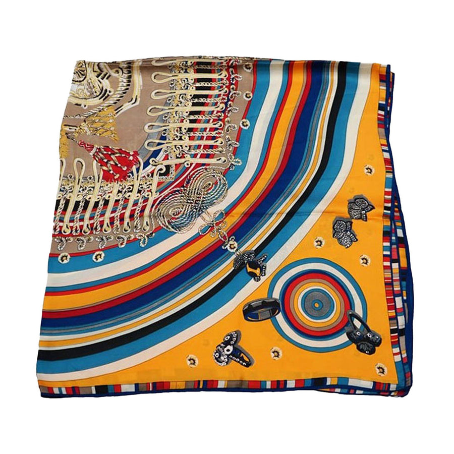 Elegant Intricate Geometric Paisley Print Square Scarf