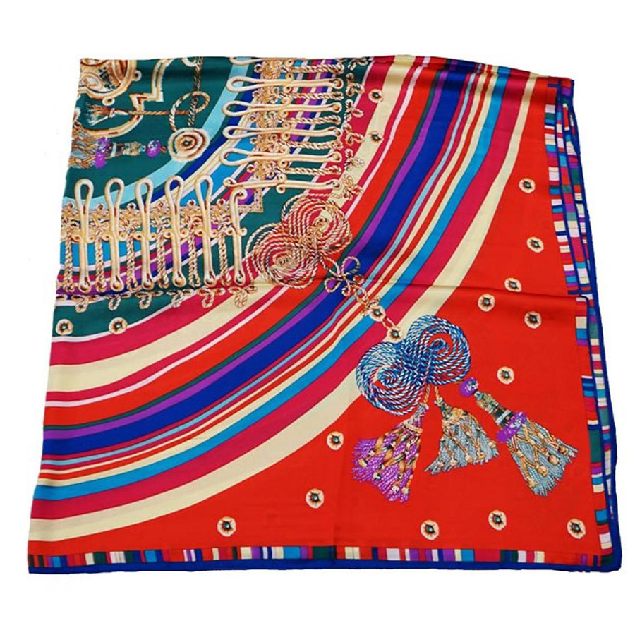 Elegant Intricate Geometric Paisley Print Square Scarf