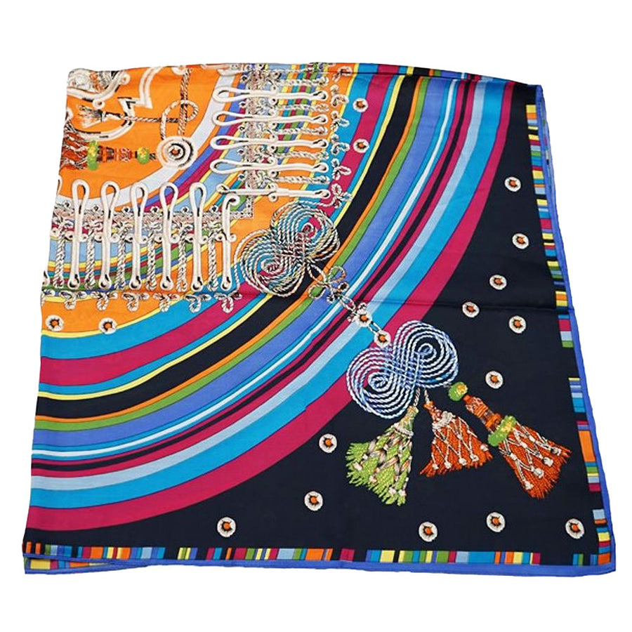 Elegant Intricate Geometric Paisley Print Square Scarf