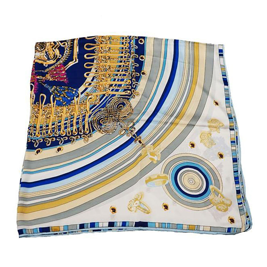 Elegant Intricate Geometric Paisley Print Square Scarf