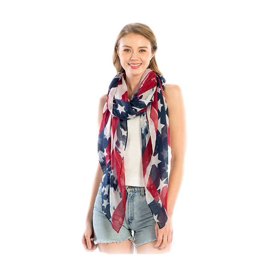 American Usa Flag Oblong Scarf