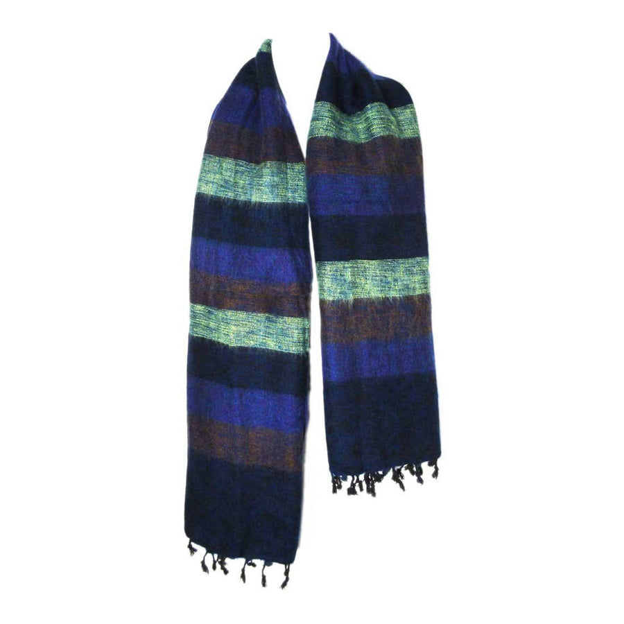 Blue Band Handloom Nepal Wool Scarf
