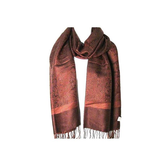 Brown Paisley Pashmina Scarf Shawl