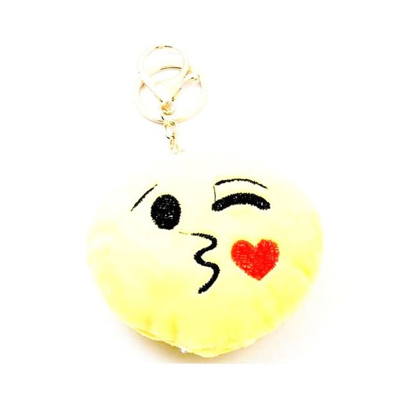 A Kiss Smiley Face Handbag Charm Key Chain