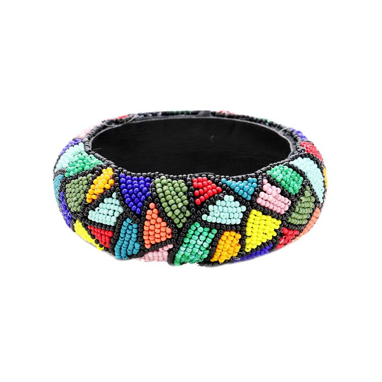 Gorgeous Colorful Beaded Bangle Bracelet