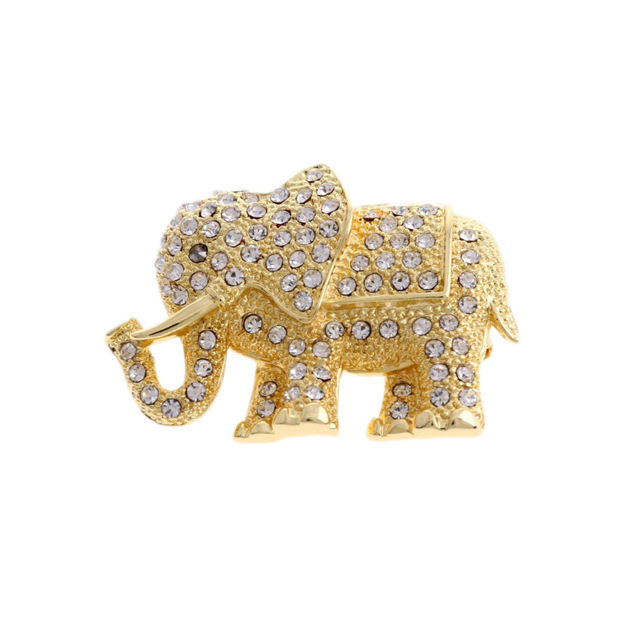 Majestic Rhinestone Elephant Brooch