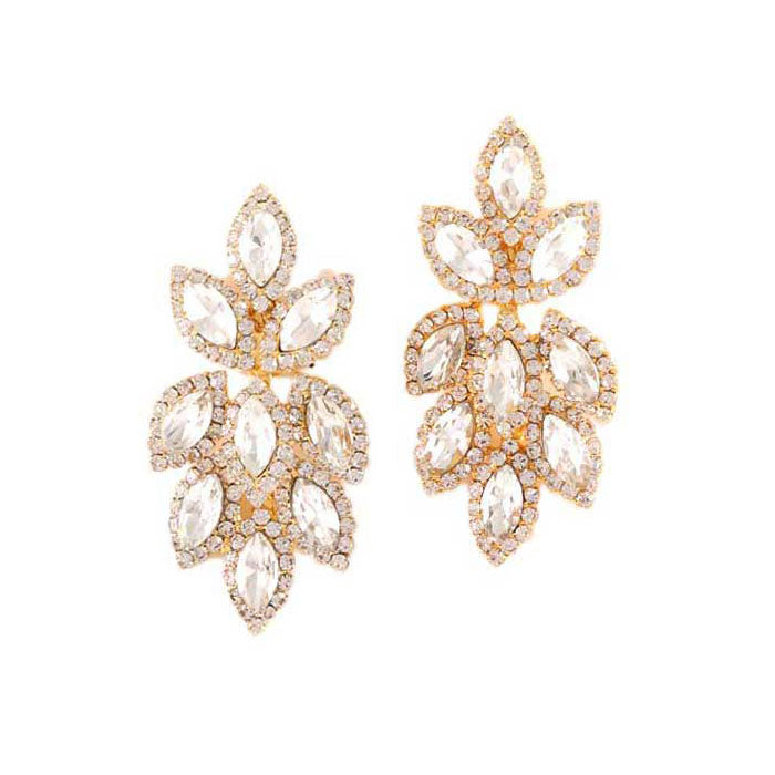 Sparkling Crystal Oval Statement Earrings