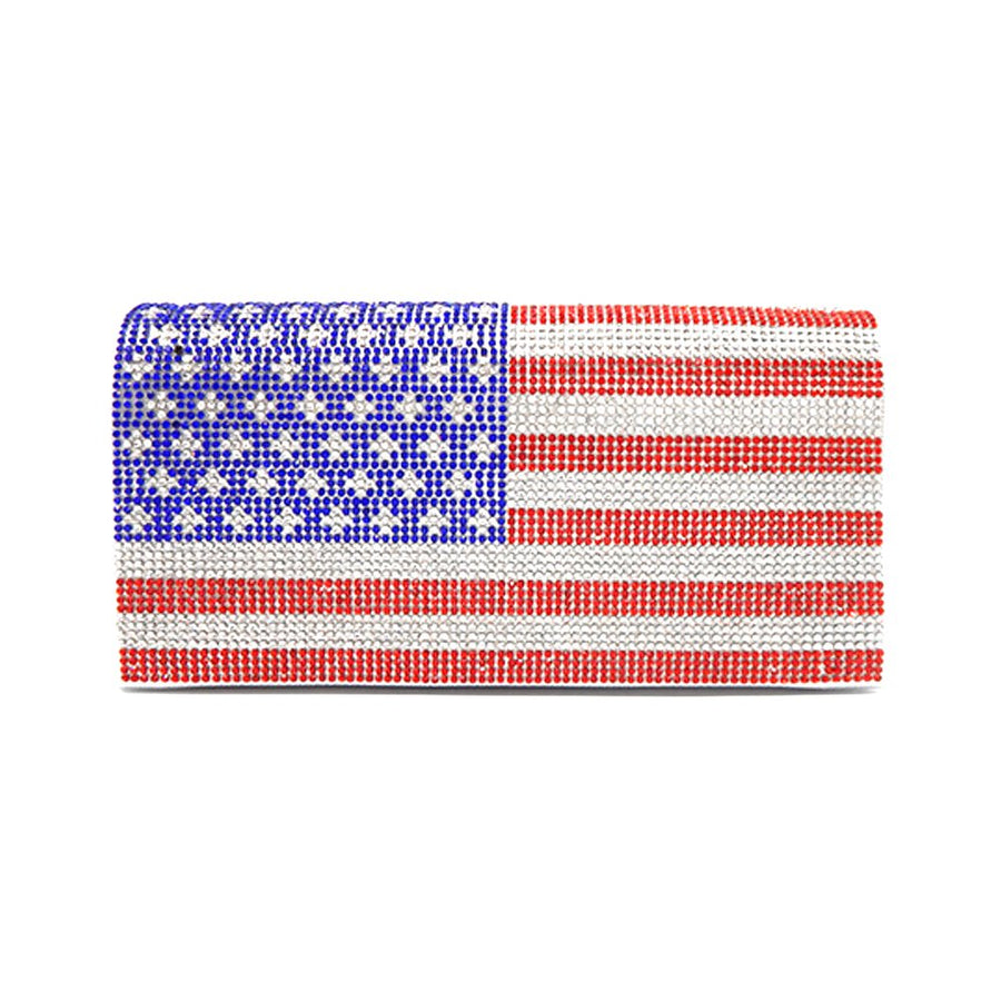 Luxe Stars and Stripes Patriotic American Clutch Crossbody Bag