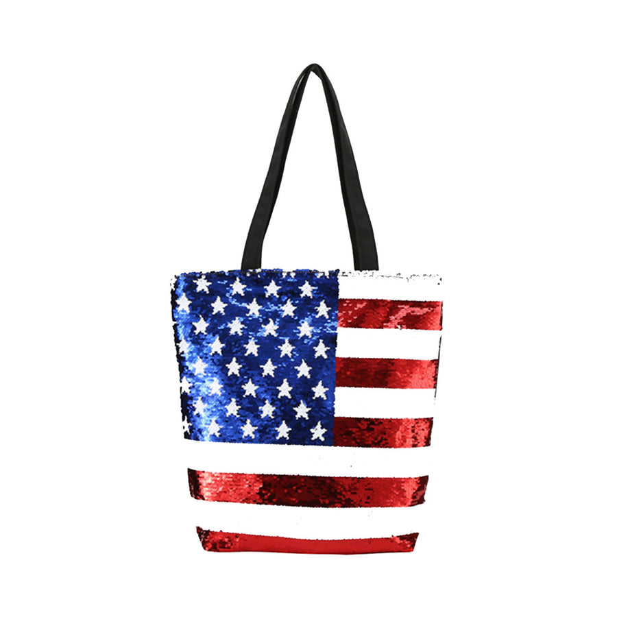 Dazzling Stars & Stripes Patriotic American Flag Sequin Bag