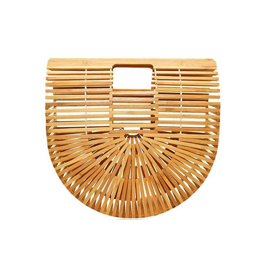 Handcrafted Natural Bamboo Curve Case Bag