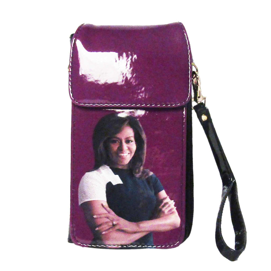 Gorgeous Purple Michelle Obama Smartphone Wallet Wristlet Case Bag