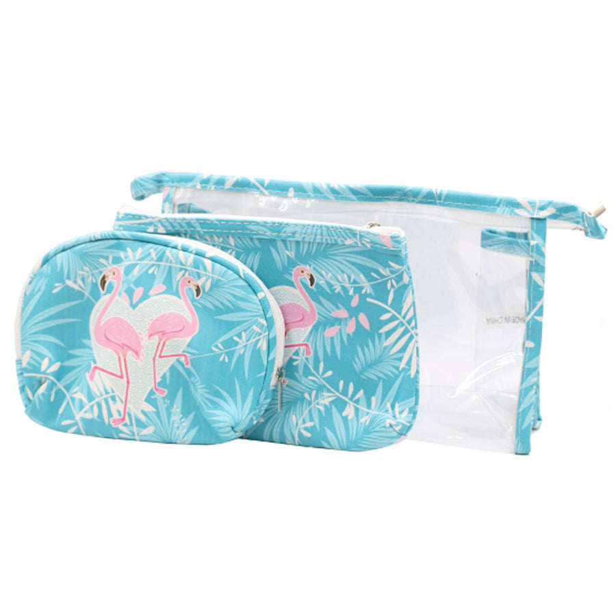 Blue Flamingos Beach Pouches 3 In 1