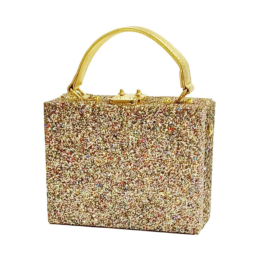 Shimmering Glitters Top Handle Evening Purse Case Bag
