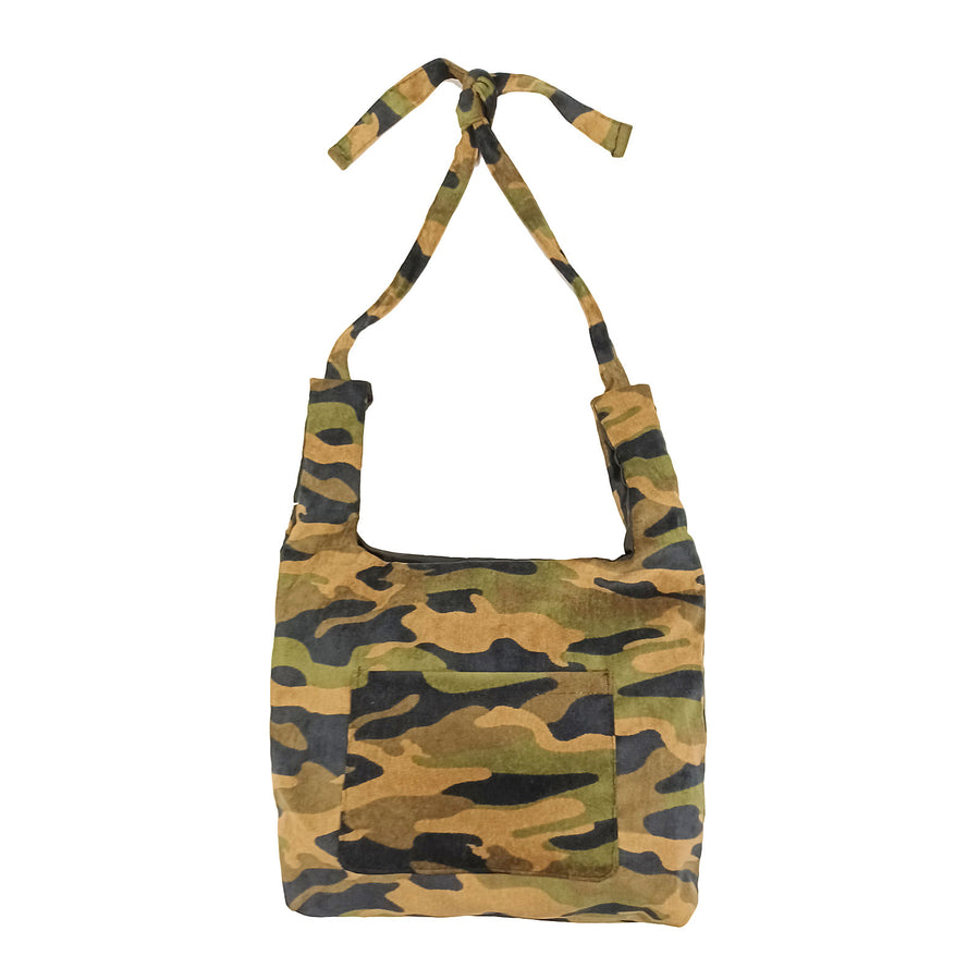 Fashionable Camouflage Print Corduroy Shoulder Bag