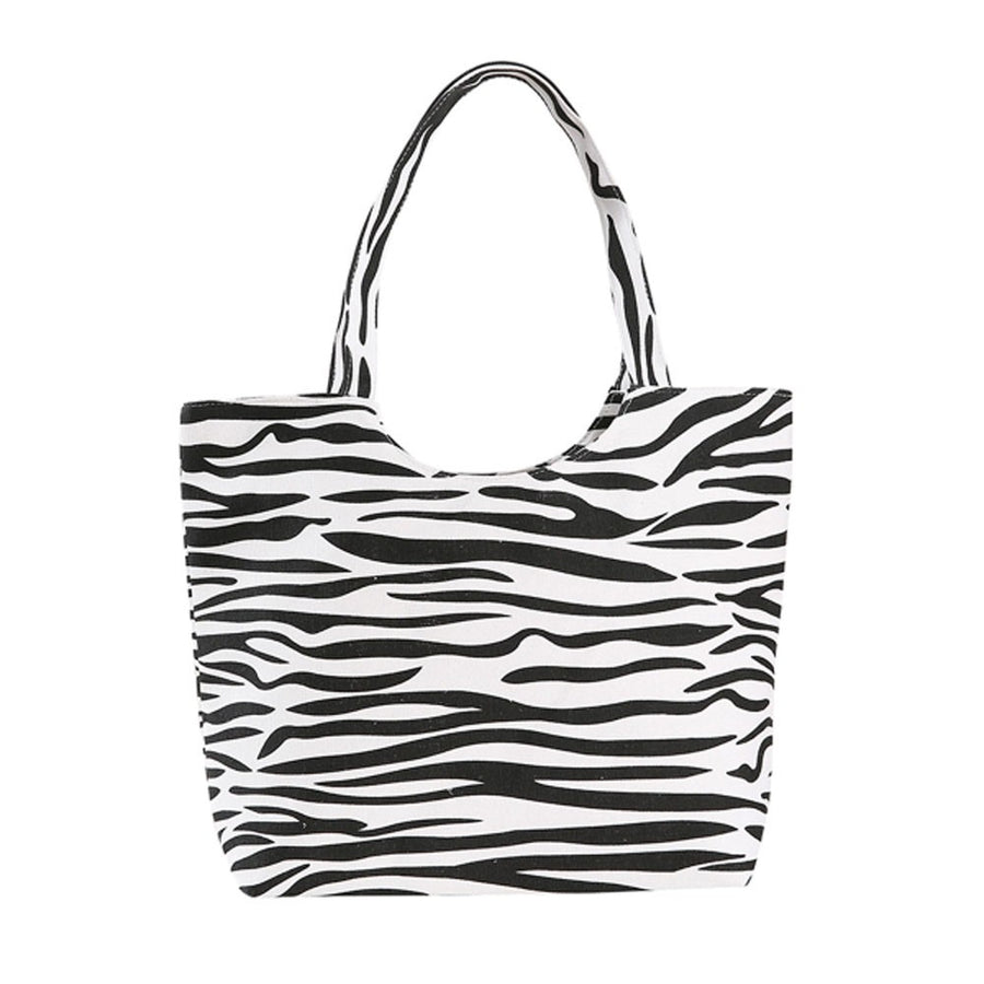 Oversize Black & White Zebra Print Tote Bag