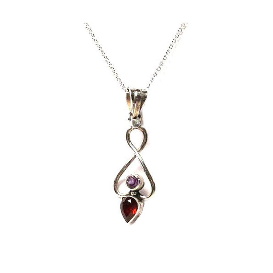 Amethyst Sterling Silver Pendant Necklace