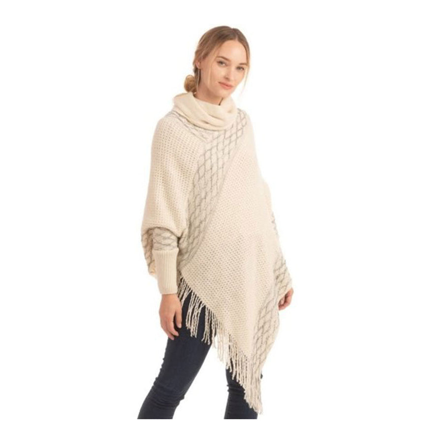 Luxe Cream Pearly Sleeve Poncho