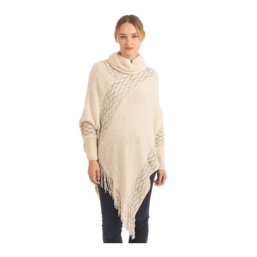 Luxe Cream Pearly Sleeve Poncho