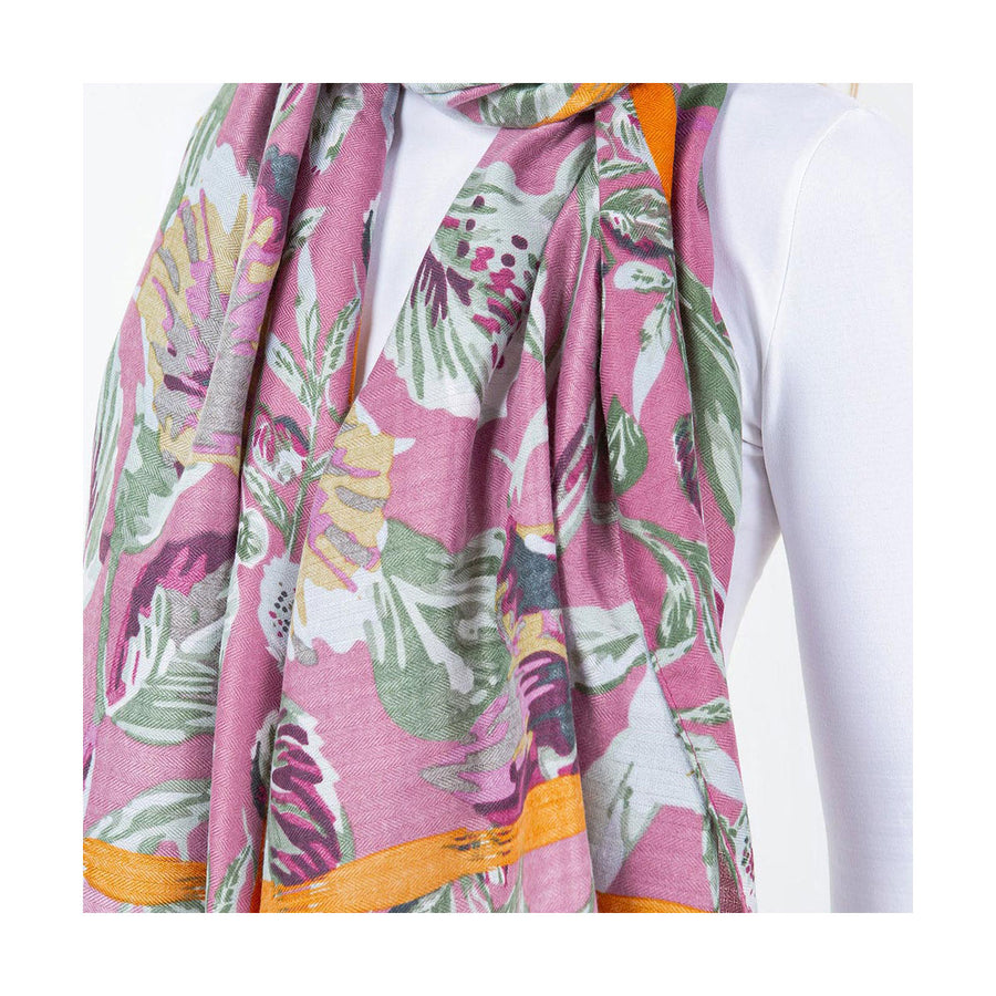 Blue Floral Pattern Scarf