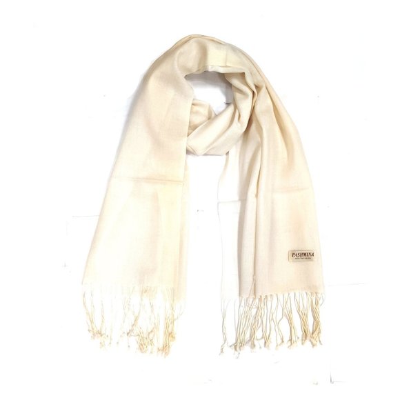 Cream Color 100% Pashmina Shawl