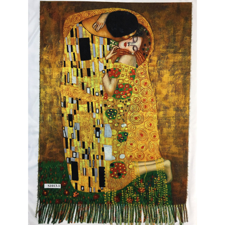 Gustav Klimt’s The Kiss Fine Art Cashmere Shawl Wrap