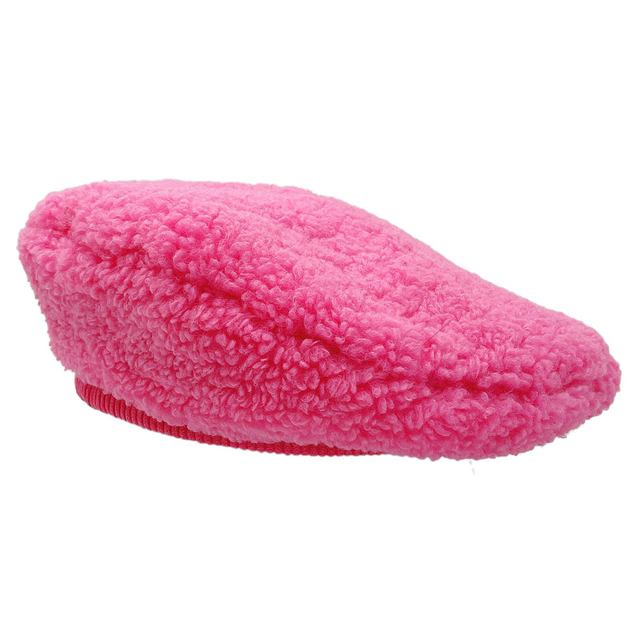 Fuchsia Pink Stretchy Teddy Beret Hat