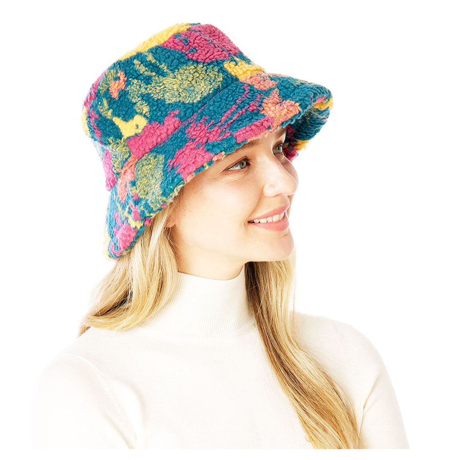 Super Cozy Colorful Teddy Bucket Hat