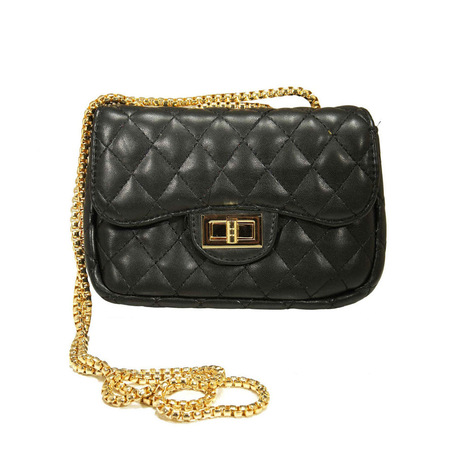 Iconic Black Quilted Chain Cross Body Bag