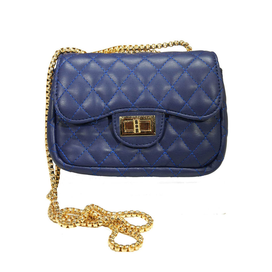 Iconic Navy Quilted Chain Cross Body Bag