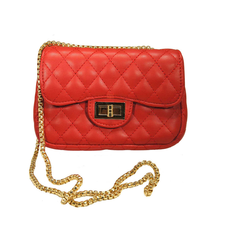 Iconic Red Quilted Chain Cross Body Bag
