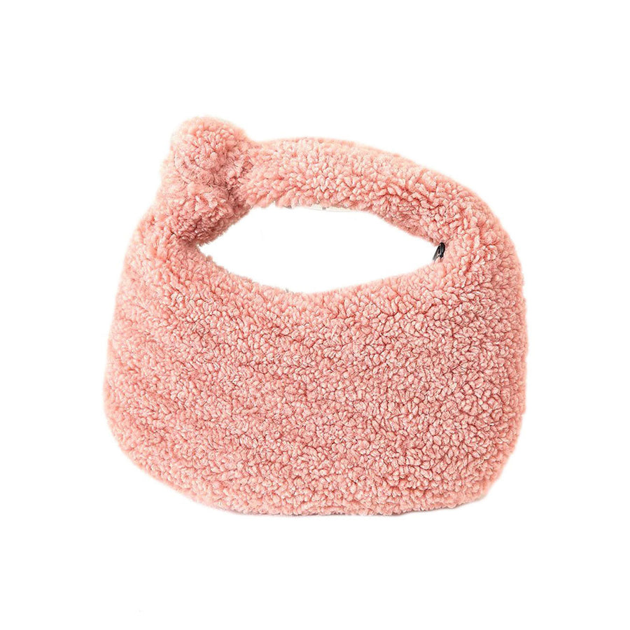 Soft Pink Teddy Crescent Bag