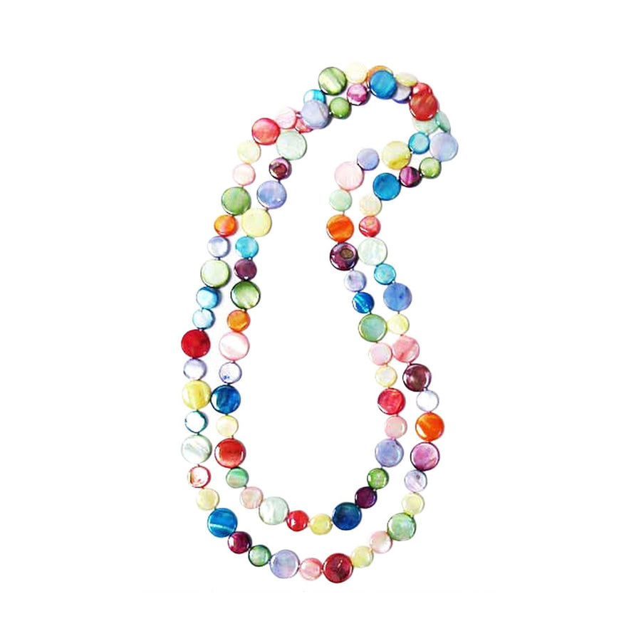 Colorful 50” Mother- Of- Pearl Double Strands Necklaces