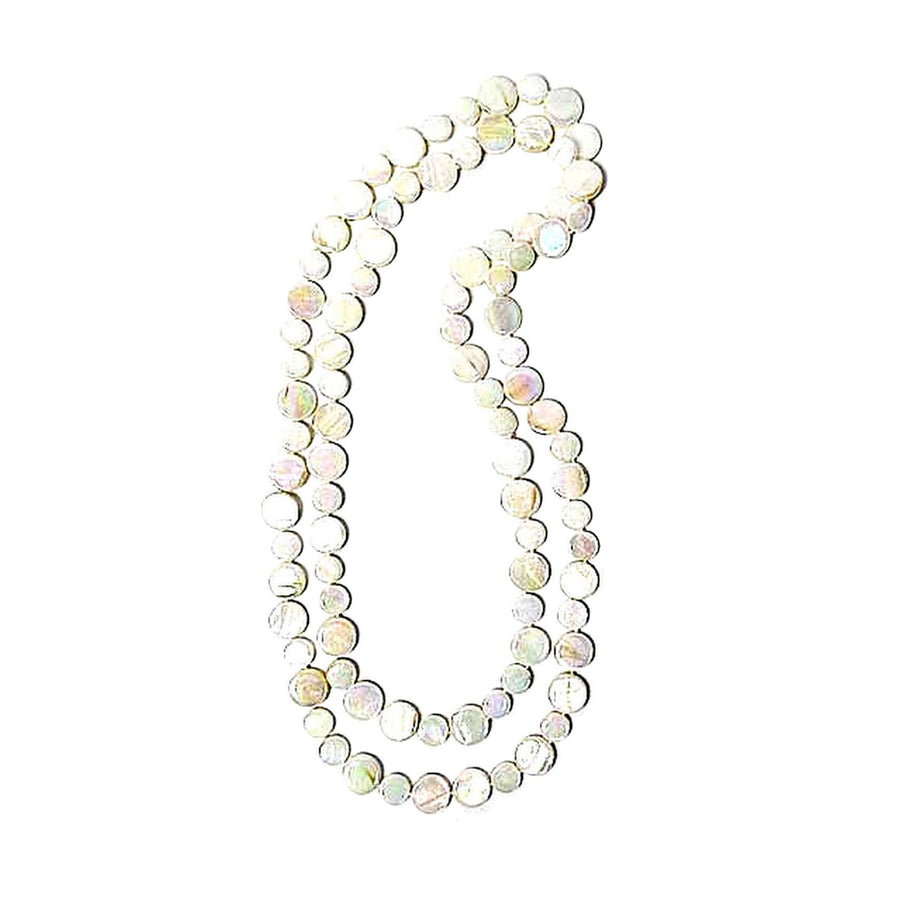 Pearly White 50” Mother- Of- Pearl Double Strands Necklaces