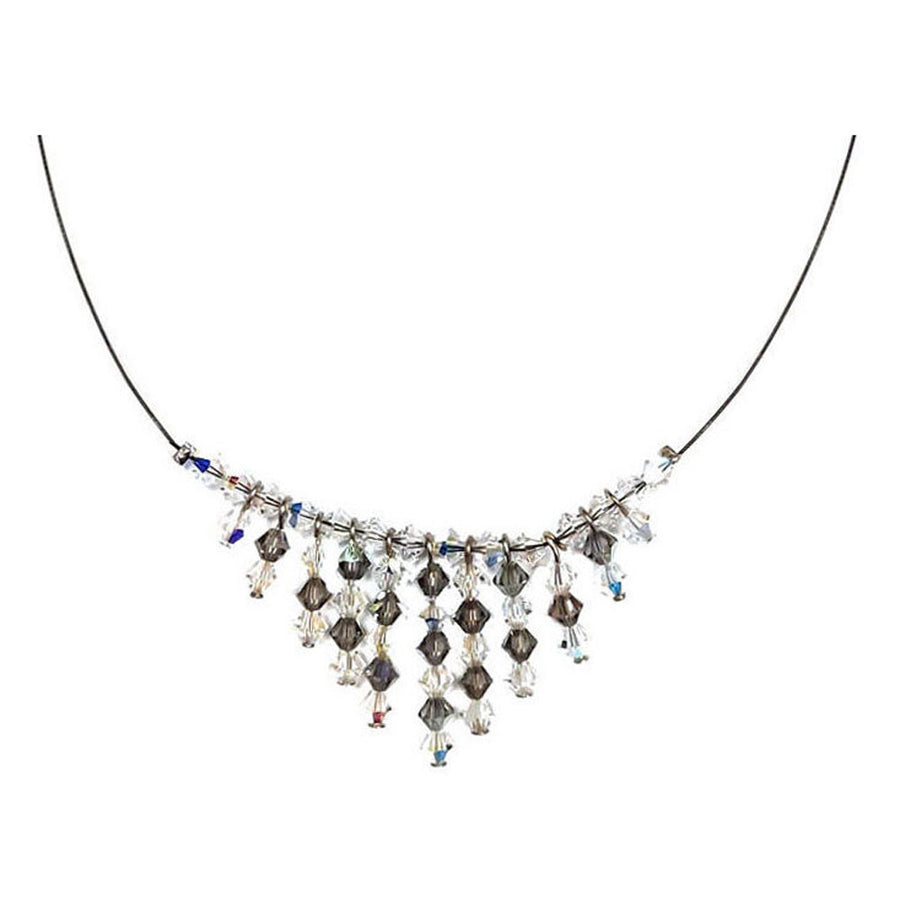 Dazzling Wire Swarovski Crystal Pendant Choker Necklace