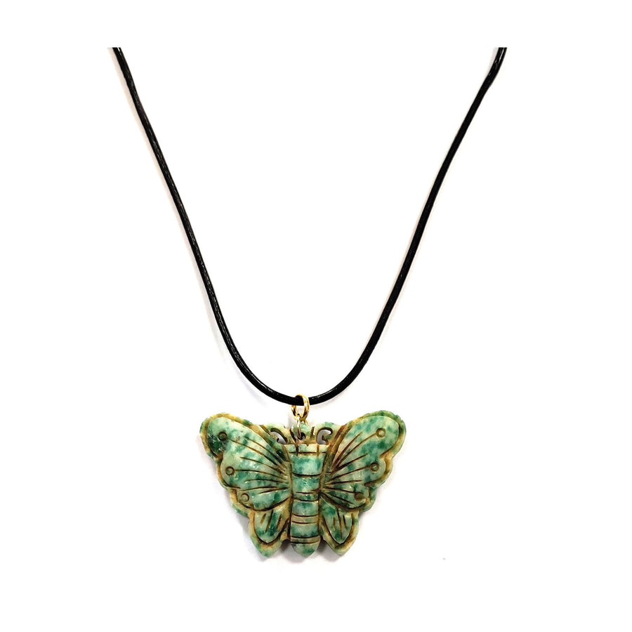 Romantic Handcrafted Butterfly Jade Pendant