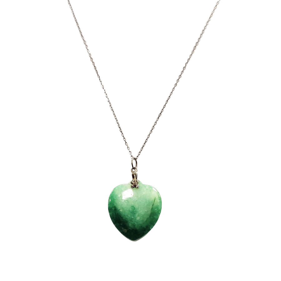 Classic Jade Heart Pendant Necklace