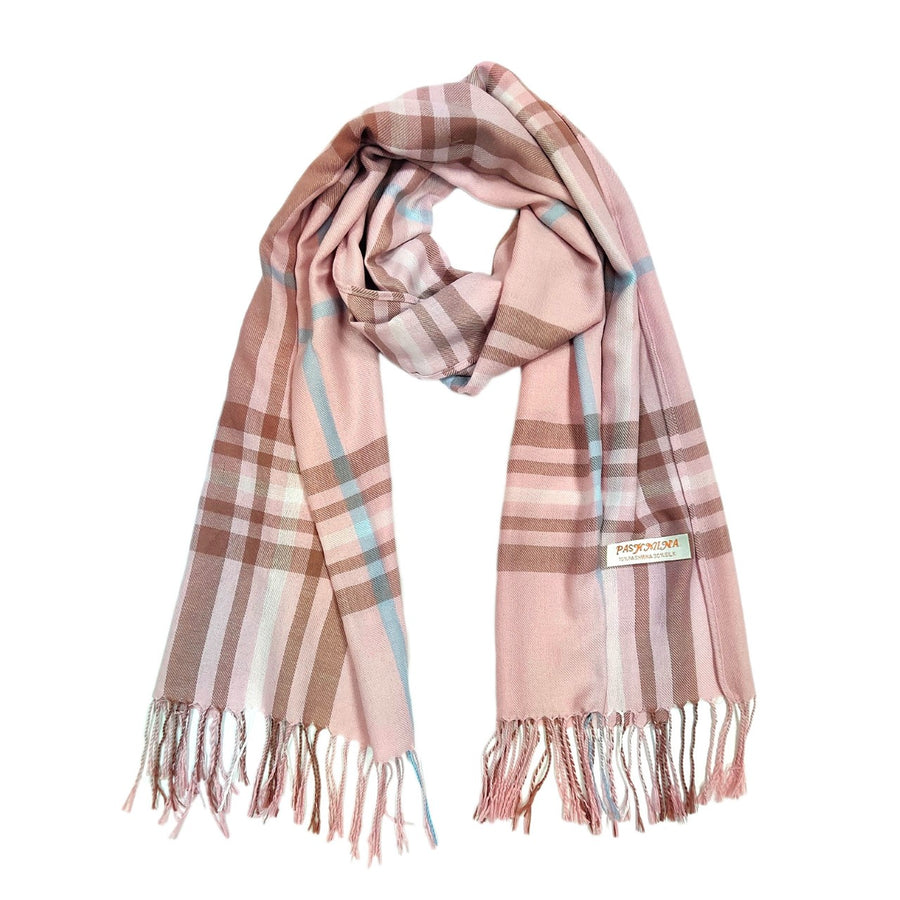 Classic Pink Plaid Scarf