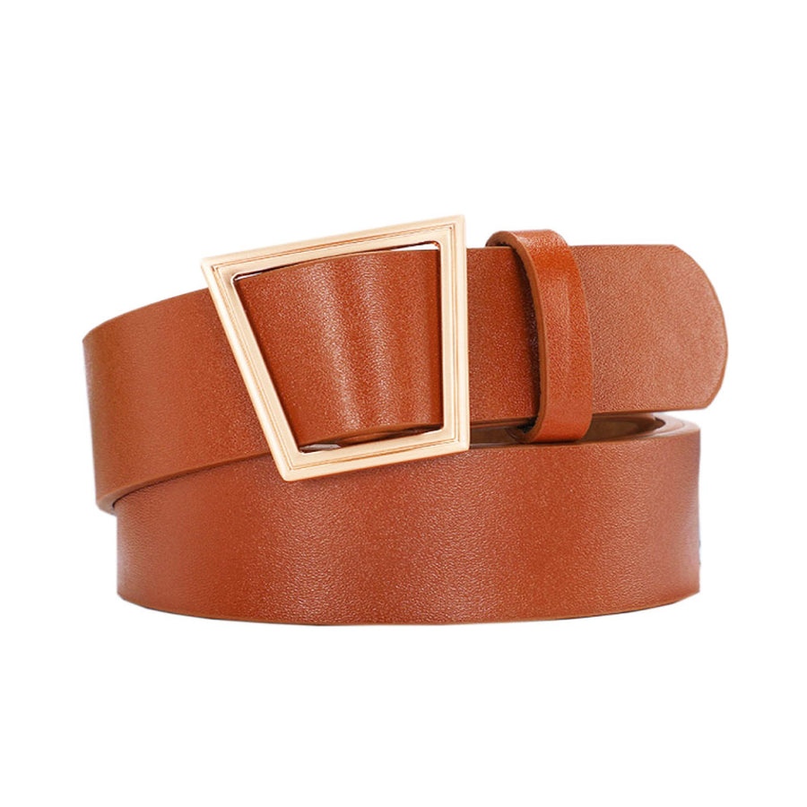Stunning Brown Geometric Buckle Belt