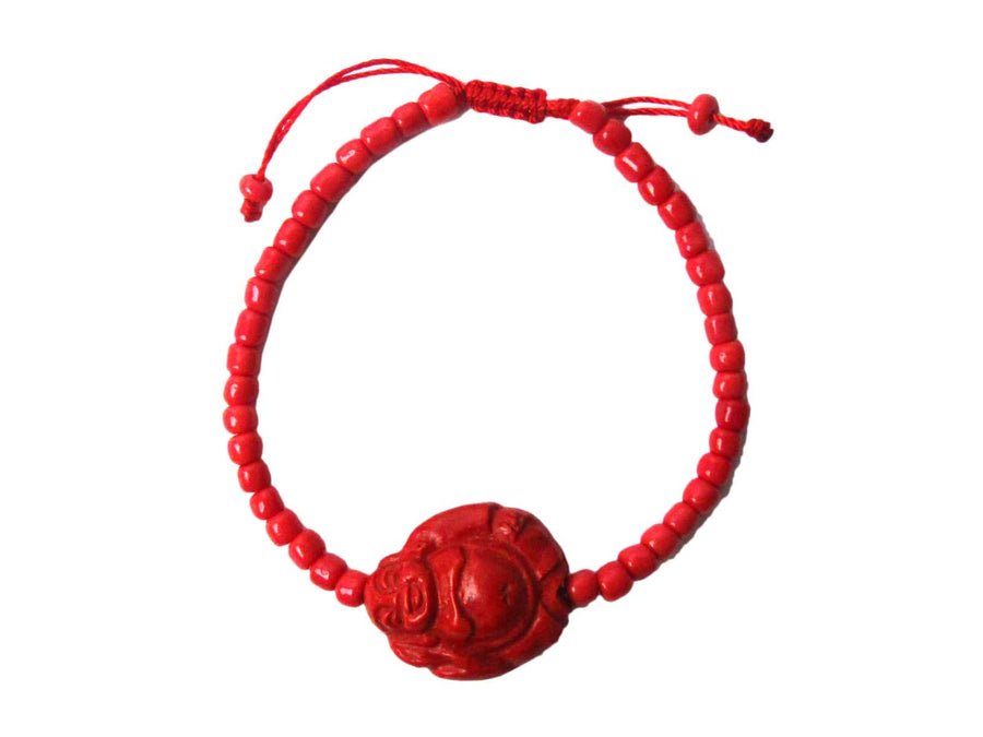 Bold Cinnabar Red Buddha Bracelet