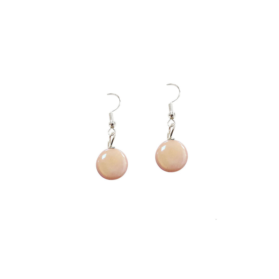 Genuine Mother of Pearl Light Pink Small Dangle Earrings
