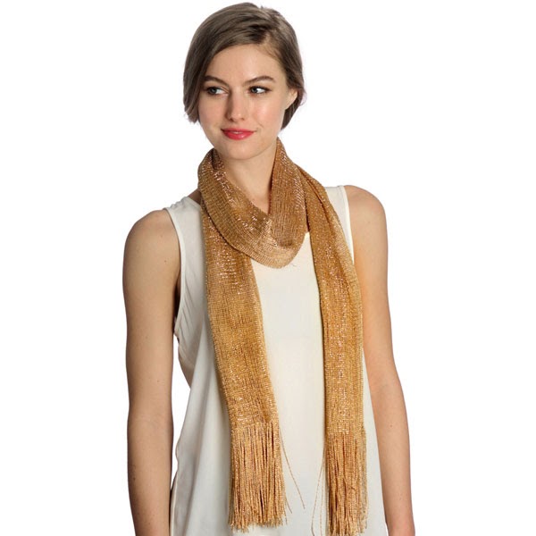 Ritzy & Sparkling Gold Fringe Scarf